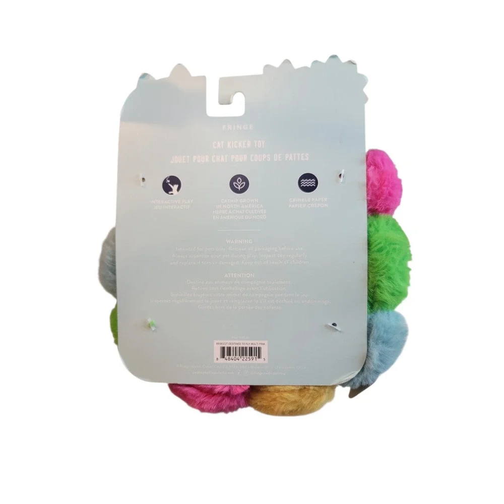 Caterpillar Cat Kicker Toy Fringed‎ Destined To Fly  OS Multi NEW Catnip Crinkle